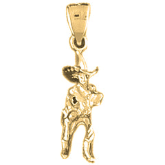Yellow Gold-plated Silver Cowboy Pendant