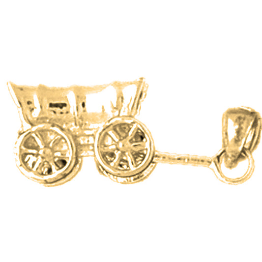 Yellow Gold-plated Silver Carriage Pendant