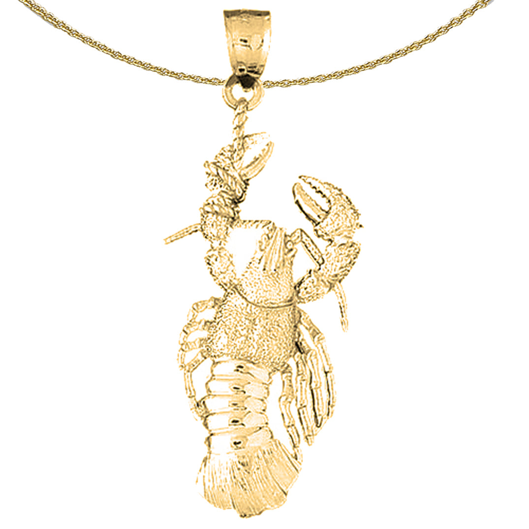 10K, 14K or 18K Gold Lobster Pendant