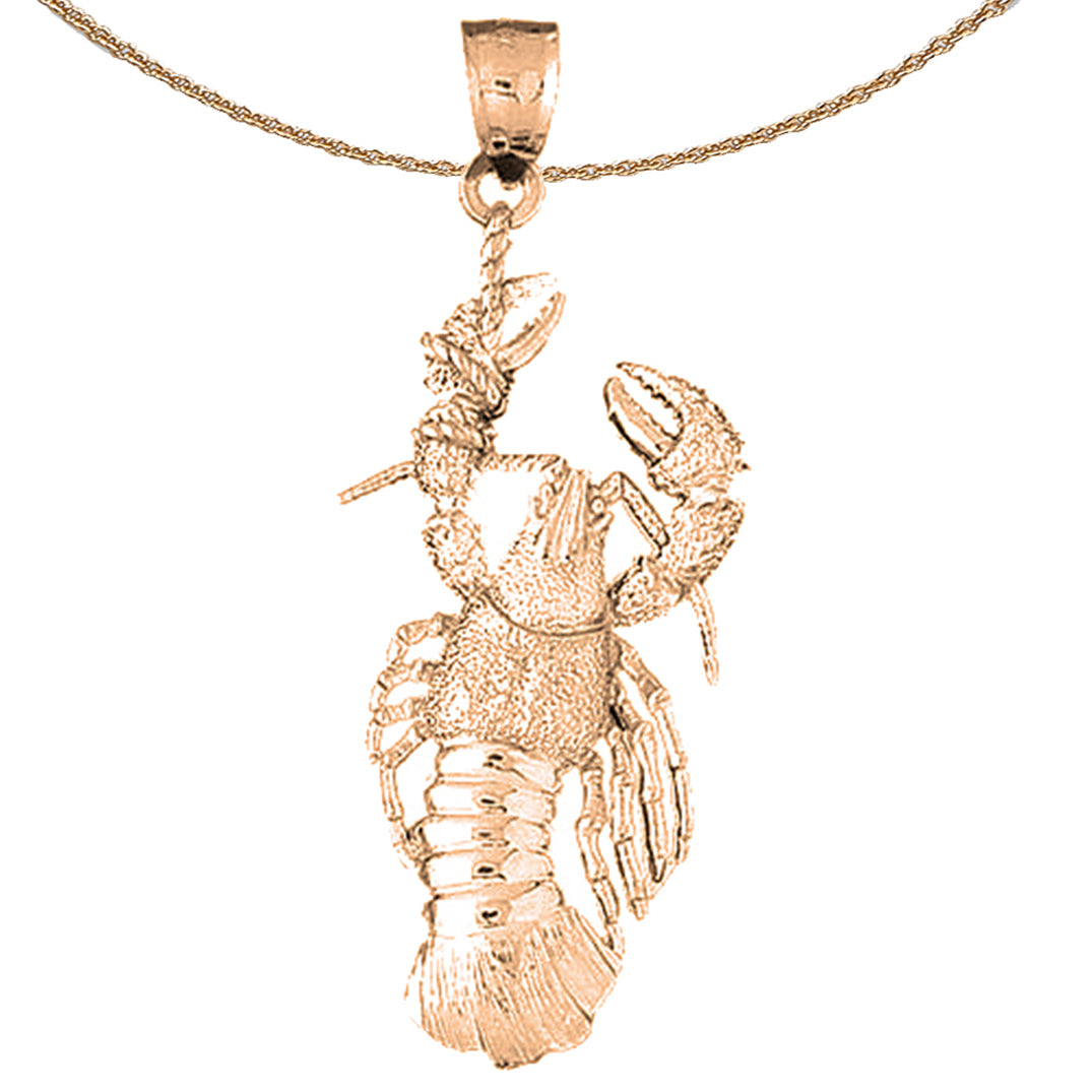 10K, 14K or 18K Gold Lobster Pendant