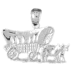 Sterling Silver Horse And Wagon Pendant