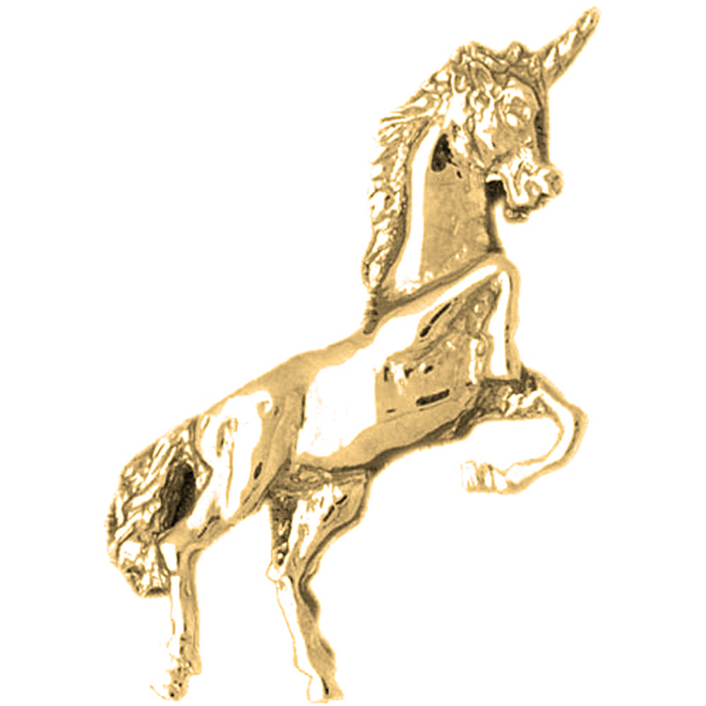 Yellow Gold-plated Silver Unicorn Pendant