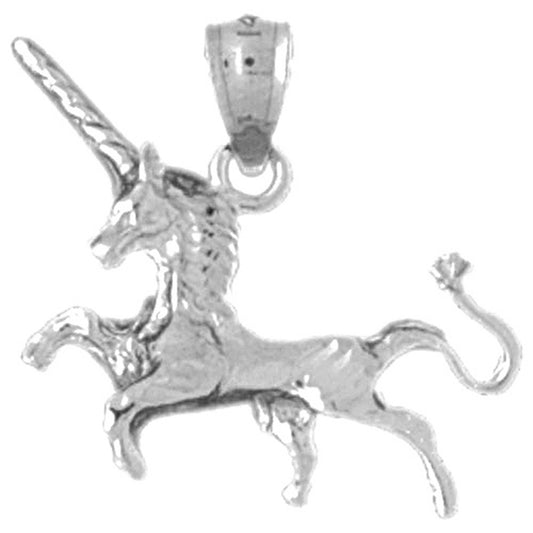 Sterling Silver 3D Unicorn Pendant