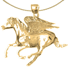 Pegasus-Anhänger aus Sterlingsilber (rhodiniert oder gelbgoldbeschichtet)