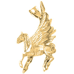 Yellow Gold-plated Silver 3D Pegasus Pendant