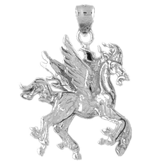 10K, 14K or 18K Gold 3D Pegasus Pendant