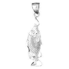 Sterling Silver Fish On Hook Pendant