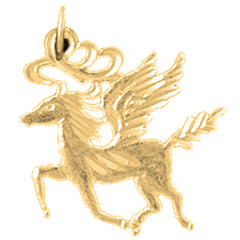 Yellow Gold-plated Silver Pegasus Pendant