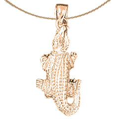 10K, 14K or 18K Gold Alligator Pendant