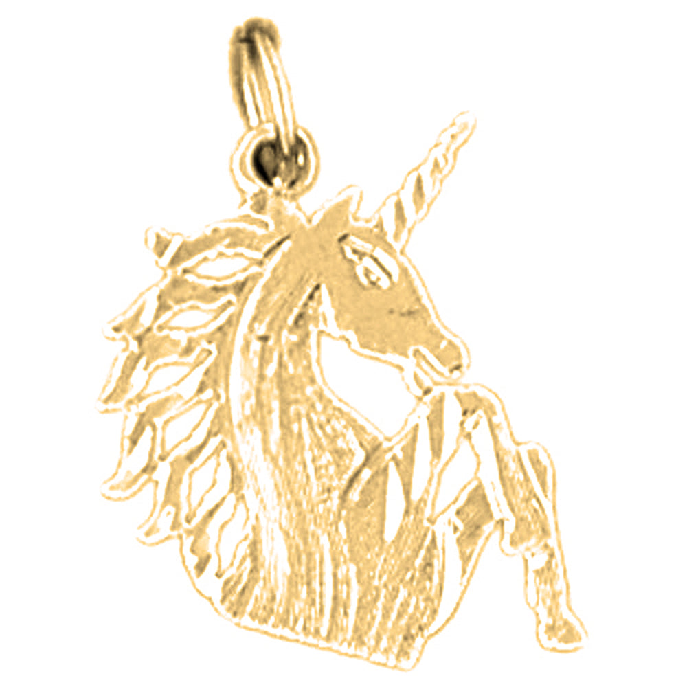 14K or 18K Gold Unicorns Pendant