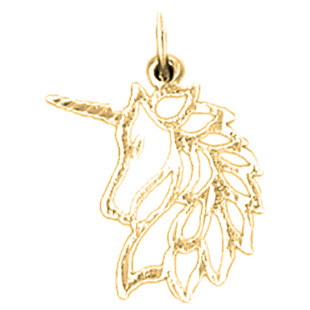 Yellow Gold-plated Silver Unicorns Pendant