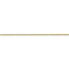 Cadena tipo caja de oro amarillo de 18 quilates de 0,7 mm
