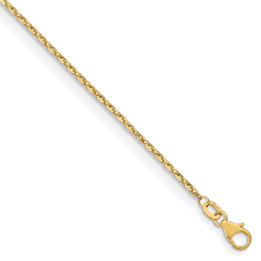 18K Yellow Gold 1.5mm Diamond-cut Cable Chain