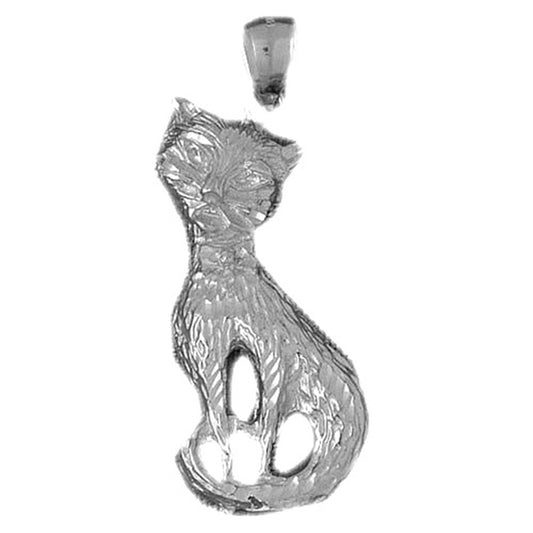 Sterling Silver Cat Pendant