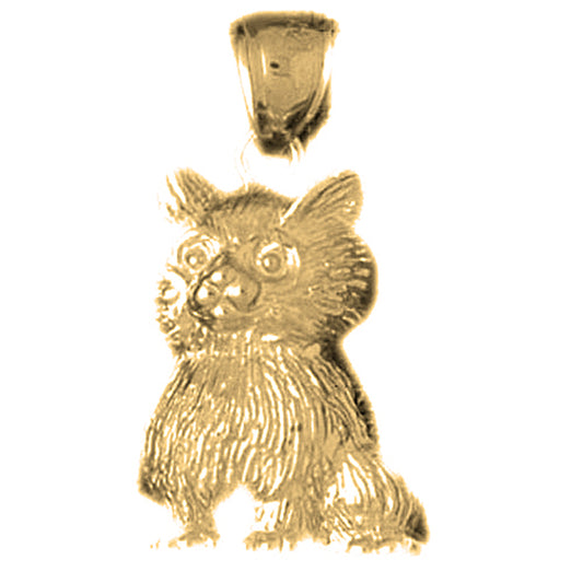 Yellow Gold-plated Silver Cat Pendant