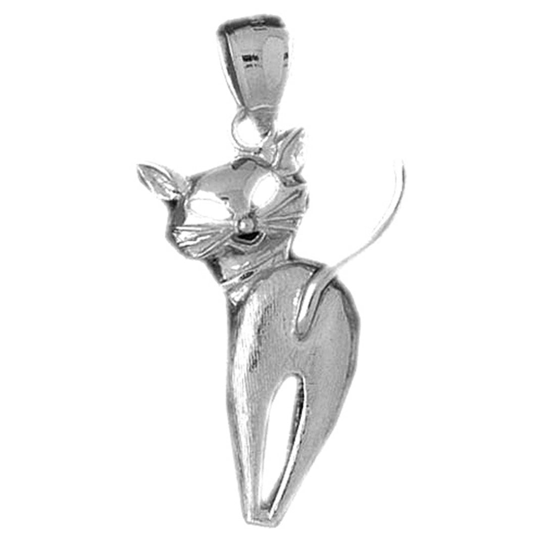 Sterling Silver Cat Pendant