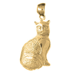 Yellow Gold-plated Silver Cat Pendant