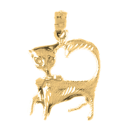 Yellow Gold-plated Silver Cat Pendant