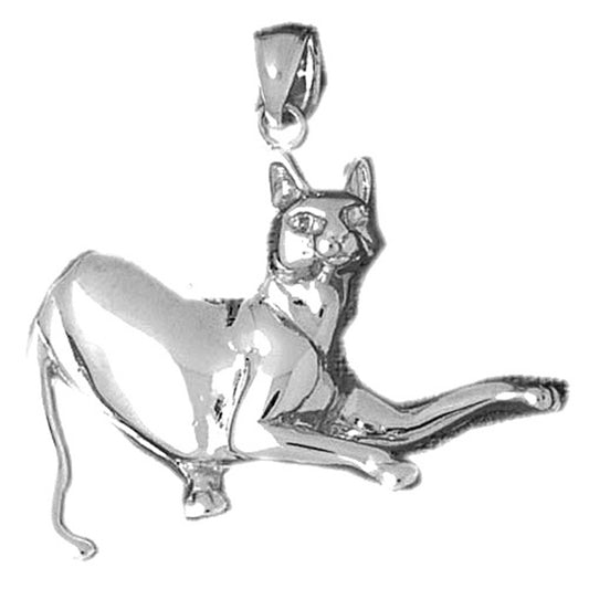 Sterling Silver Cat Pendant