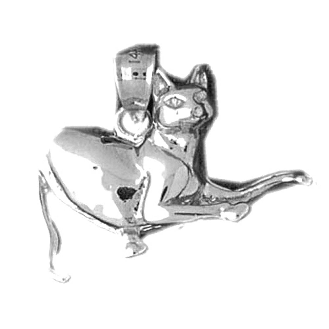 Sterling Silver Cat Pendant