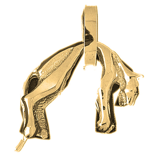 Yellow Gold-plated Silver 3D Cat Pendant