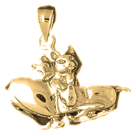 Yellow Gold-plated Silver Cat Pendant