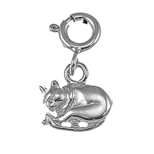 Sterling Silver Cat Pendant