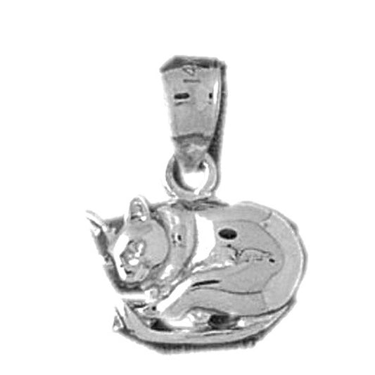 Sterling Silver Cat Pendant