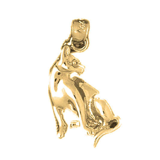 Yellow Gold-plated Silver Cat Pendant