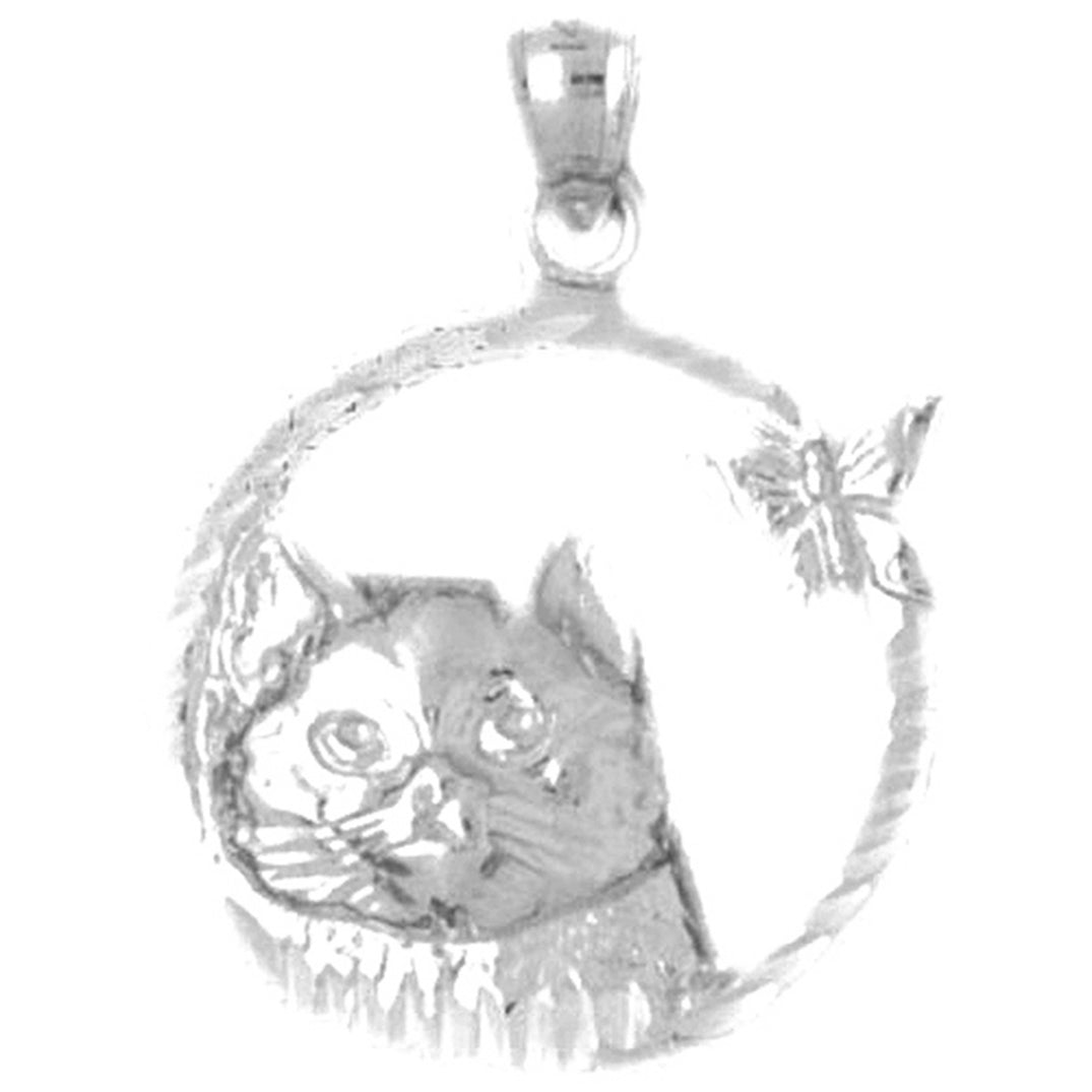 Sterling Silver Cat Pendant