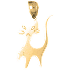 Yellow Gold-plated Silver Cat Pendant
