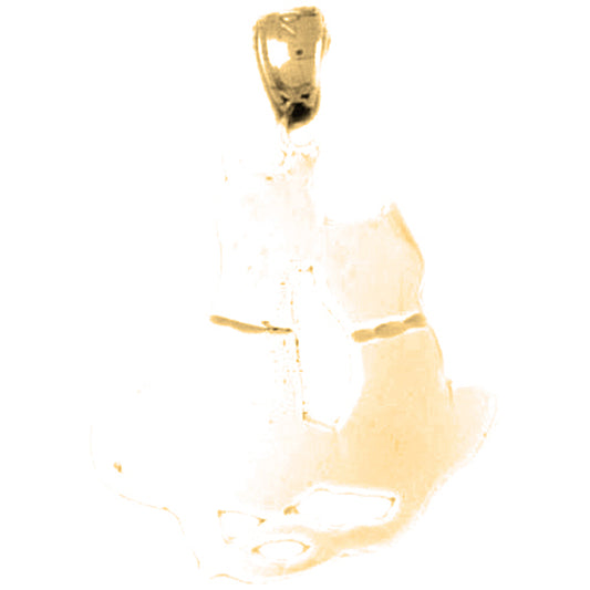 Yellow Gold-plated Silver Cat Pendant