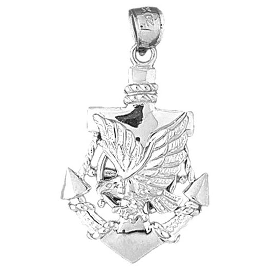 Sterling Silver Anchor And Eagle Pendant