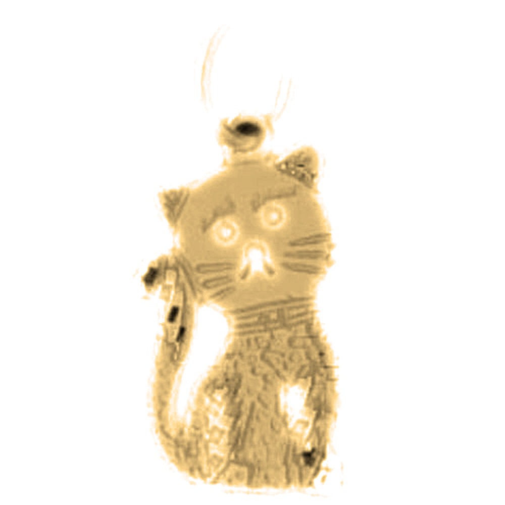 Yellow Gold-plated Silver Cat Pendant