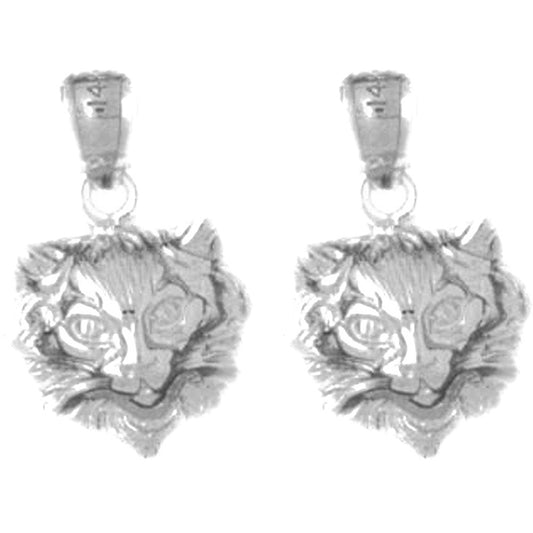 Sterling Silver 19mm Cat Earrings