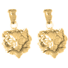 14K or 18K Gold 19mm Cat Earrings