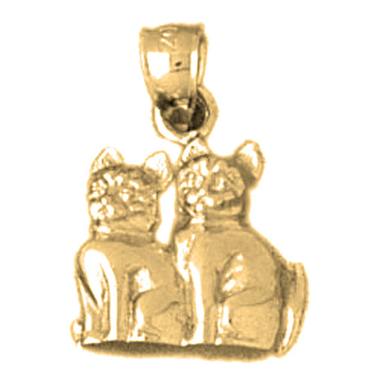 Yellow Gold-plated Silver Cat Pendant