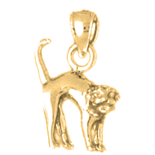 Yellow Gold-plated Silver Cat Pendant