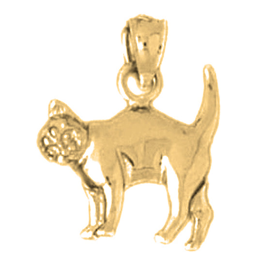 Yellow Gold-plated Silver Cat Pendant