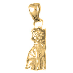Yellow Gold-plated Silver Cat Pendant