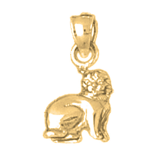 Yellow Gold-plated Silver Cat Pendant