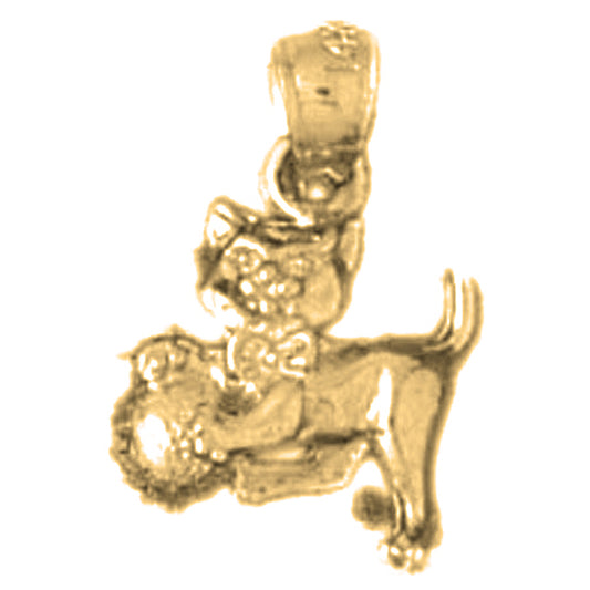 Yellow Gold-plated Silver Cat Pendant