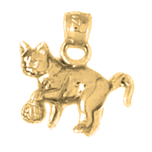 Yellow Gold-plated Silver Cat Pendant