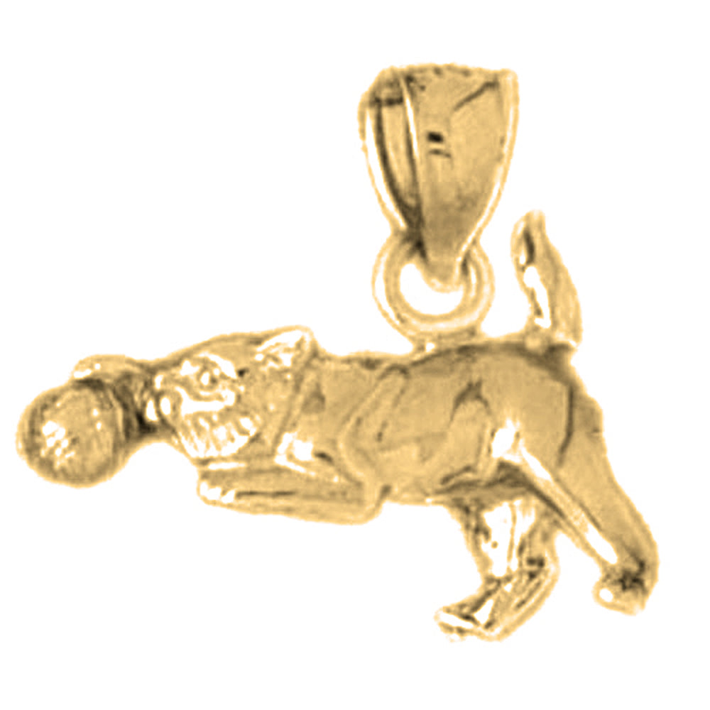 Yellow Gold-plated Silver Cat Pendant