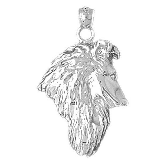 Sterling Silver Collie Dog Pendant