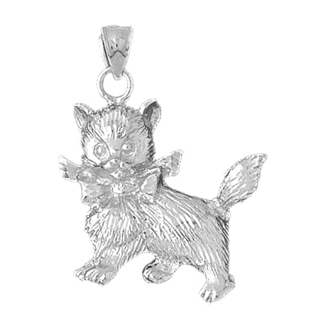 Sterling Silver Kitty Cat Pendant