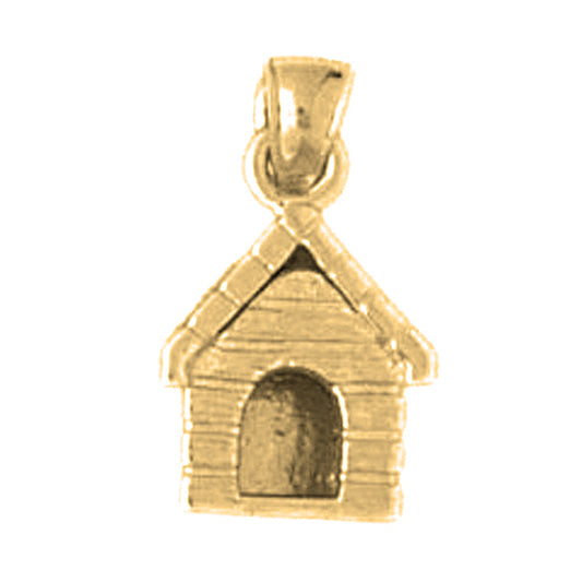 Yellow Gold-plated Silver Dog House Pendant