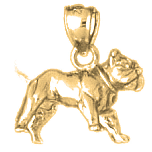 Yellow Gold-plated Silver Bulldog Pendant