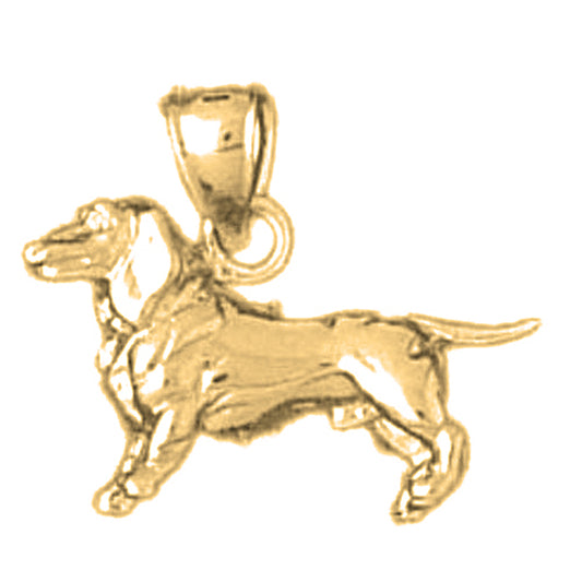 Yellow Gold-plated Silver Dog Pendant