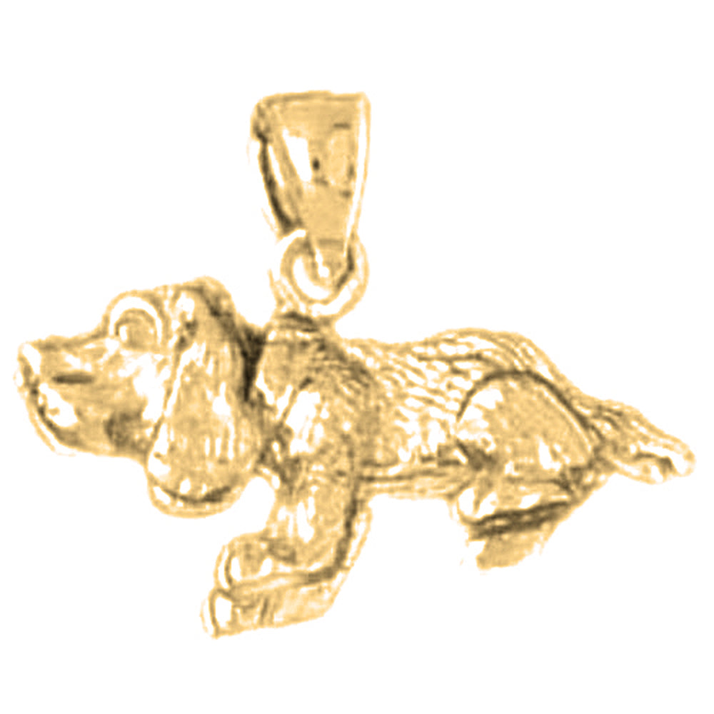 Yellow Gold-plated Silver Cockerspaniel Dog Pendant